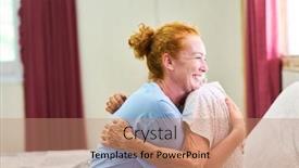  Presentation with geriatric - Slide set featuring smiling-geriatric-nurse-lovingly-hugging background and a coral colored foreground