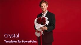  Presentation with ginger - Slides with smiling-ginger-man-in-black background and a wine colored foreground