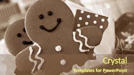  Presentation with nestle - Slide deck consisting of smiling gingerbread man nestled background and a tawny brown colored foreground