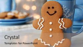  Presentation with gingerbread man - Audience pleasing theme consisting of settlement statement form financial concept backdrop and a light gray colored foreground