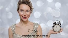  Presentation with new year - Slide set featuring smiling-girl-in-a-shiny background and a coral colored foreground