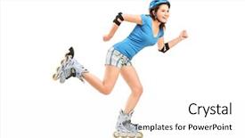  Presentation with roller skating - Beautiful PPT layouts featuring smiling girl on roller backdrop and a white colored foreground