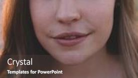  Presentation with social media - Presentation theme featuring smiling-girl-outdoor-focus background and a tawny brown colored foreground