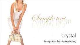  Presentation with bag - PPT theme having smiling girl with a bag background and a  colored foreground