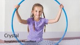  Presentation with smiling little girl - Amazing slide deck having physical activity preschoolers - smiling girl with hula hoop backdrop and a  colored foreground