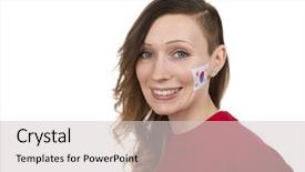  Presentation with korea flag - Audience pleasing slide set consisting of smiling girl with the flag backdrop and a light gray colored foreground