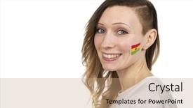  Presentation with ghana - Presentation theme featuring smiling girl with the flag background and a  colored foreground