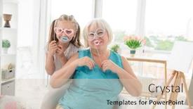  Presentation with grandma - Amazing presentation theme having smiling-grandma-having-fun backdrop and a lemonade colored foreground