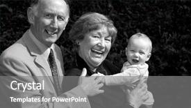  Presentation with teen mom cap and gown holding a baby - Slides enhanced with smiling grandparents holding happy baby background and a gray colored foreground
