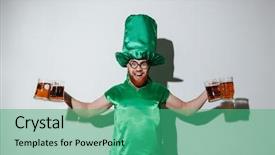  Presentation with costume - Presentation consisting of smiling guy in st patriks background and a  colored foreground