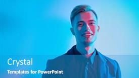  Presentation with space suit - PPT layouts enhanced with smiling-handsome-blond-man-dressed background and a  colored foreground