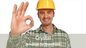  Presentation with positive attitude - Colorful theme enhanced with smiling handyman show positive attitude backdrop and a  colored foreground