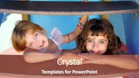  Presentation with hide - Colorful presentation design enhanced with smiling hide under playground slide backdrop and a  colored foreground