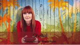  Presentation with video game 3d play games - Amazing presentation theme having smiling hipster woman playing video backdrop and a tawny brown colored foreground