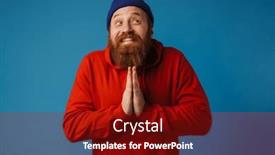  Presentation with hopeful - Theme having smiling-hopeful-man-in-blue background and a crimson colored foreground