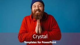  Presentation with hopeful - PPT layouts consisting of smiling-hopeful-man-with-closed background and a tawny brown colored foreground