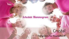  Presentation with breast cancer - Slides consisting of smiling in circle wearing pink background and a soft green colored foreground