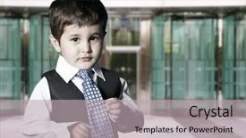  Presentation with building - PPT theme enhanced with smiling in front of building background and a light gray colored foreground