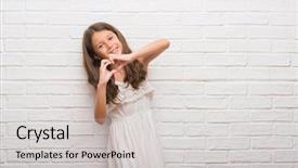  Presentation with hands the shape of a heart - Slides with smiling in love showing heart background and a light gray colored foreground