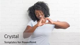  Presentation with white brick wall - Slide set featuring smiling in love showing heart background and a light gray colored foreground