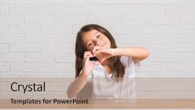  Presentation with romantic love - Audience pleasing theme consisting of smiling in love showing heart backdrop and a coral colored foreground