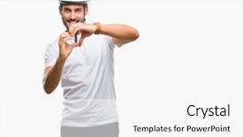  Presentation with hands heart - Slides featuring smiling in love showing heart background and a  colored foreground