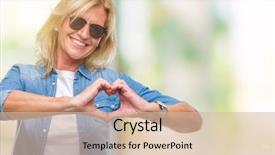  Presentation with hands the shape of a heart - Audience pleasing presentation theme consisting of smiling in love showing heart backdrop and a lemonade colored foreground