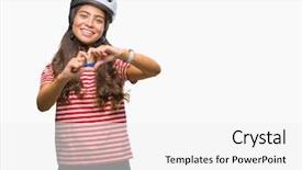  Presentation with cycle safety - PPT theme featuring smiling in love showing heart background and a  colored foreground