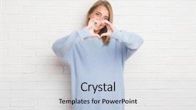  Presentation with hands the shape of a heart - Presentation design enhanced with smiling in love showing heart background and a  colored foreground