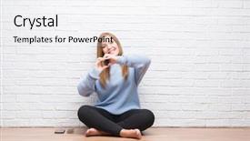  Presentation with white brick wall - Slides having smiling in love showing heart background and a  colored foreground