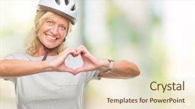  Presentation with hands the shape of a heart - Slide deck featuring smiling in love showing heart background and a  colored foreground