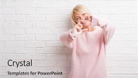  Presentation with hands the shape of a heart - Cool new PPT theme with smiling in love showing heart backdrop and a lemonade colored foreground