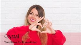  Presentation with white brick wall - Audience pleasing presentation consisting of smiling in love showing heart backdrop and a  colored foreground