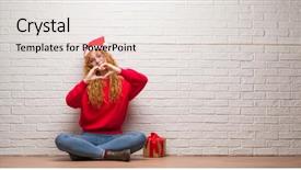  Presentation with romantic christmas - Colorful presentation enhanced with smiling in love showing heart backdrop and a sky blue colored foreground