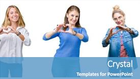  Presentation with love heart - Presentation theme featuring smiling in love showing heart background and a teal colored foreground