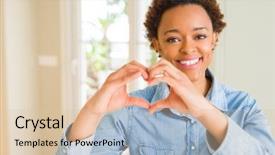  Presentation with american heart - Colorful slide set enhanced with smiling in love showing heart backdrop and a lemonade colored foreground