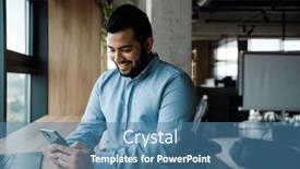  Presentation with formal - Theme having smiling-indian-business-man background and a teal colored foreground