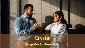  Presentation with coworkers - PPT theme having smiling-indian-coworkers-in-formal background and a tawny brown colored foreground