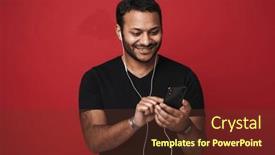  Presentation with music studio - Slide set featuring smiling-indian-man-wearing-black background and a tawny brown colored foreground