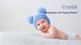  Presentation with baby congratulation boy blue - Presentation theme consisting of smiling-infant-baby background and a sky blue colored foreground