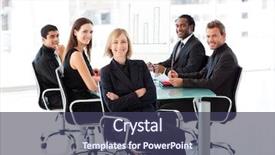  Presentation with international business - PPT layouts with smiling international business people sitting background and a  colored foreground