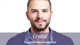  Presentation with handsome - Slide deck consisting of smiling isolated on white background background and a  colored foreground