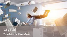  Presentation with joyful - Slide deck featuring smiling-joyful-levitating-young-man background and a gray colored foreground