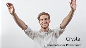  Presentation with joyful - Presentation theme enhanced with smiling-joyful-very-happy-young background and a light gray colored foreground