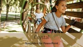  Presentation with rope - Audience pleasing PPT theme consisting of smiling-kids-climbs-in-rope backdrop and a gold colored foreground