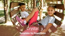  Presentation with rope - Presentation featuring smiling-kids-climbs-in-rope background and a tawny brown colored foreground