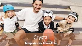  Presentation with ramp - Cool new presentation with smiling-kids-wearing-safety-gear backdrop and a coral colored foreground