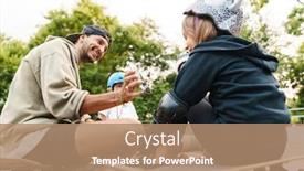  Presentation with ramp - Slides featuring smiling-kids-wearing-safety-gear background and a coral colored foreground