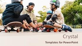  Presentation with ramp - PPT theme having smiling-kids-wearing-safety-gear background and a lemonade colored foreground