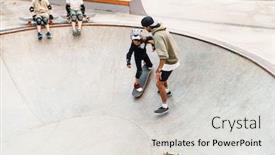  Presentation with ramp - Cool new slides with smiling-kids-wearing-safety-gear backdrop and a light gray colored foreground